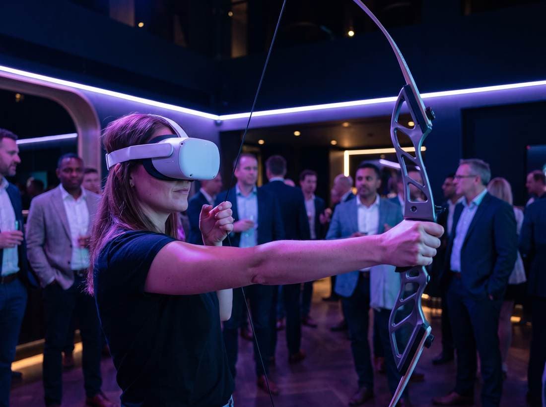 VR Archery at a hosted event
